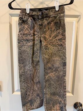 Boys size S Mossy Oak Logo Cotton Blend Camouflage Pants Brush Pattern